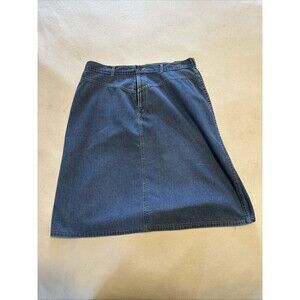 Vtg Chic Denim Skirt Sz 38 Blue Jean High Waisted Zipper Front Belted Boho